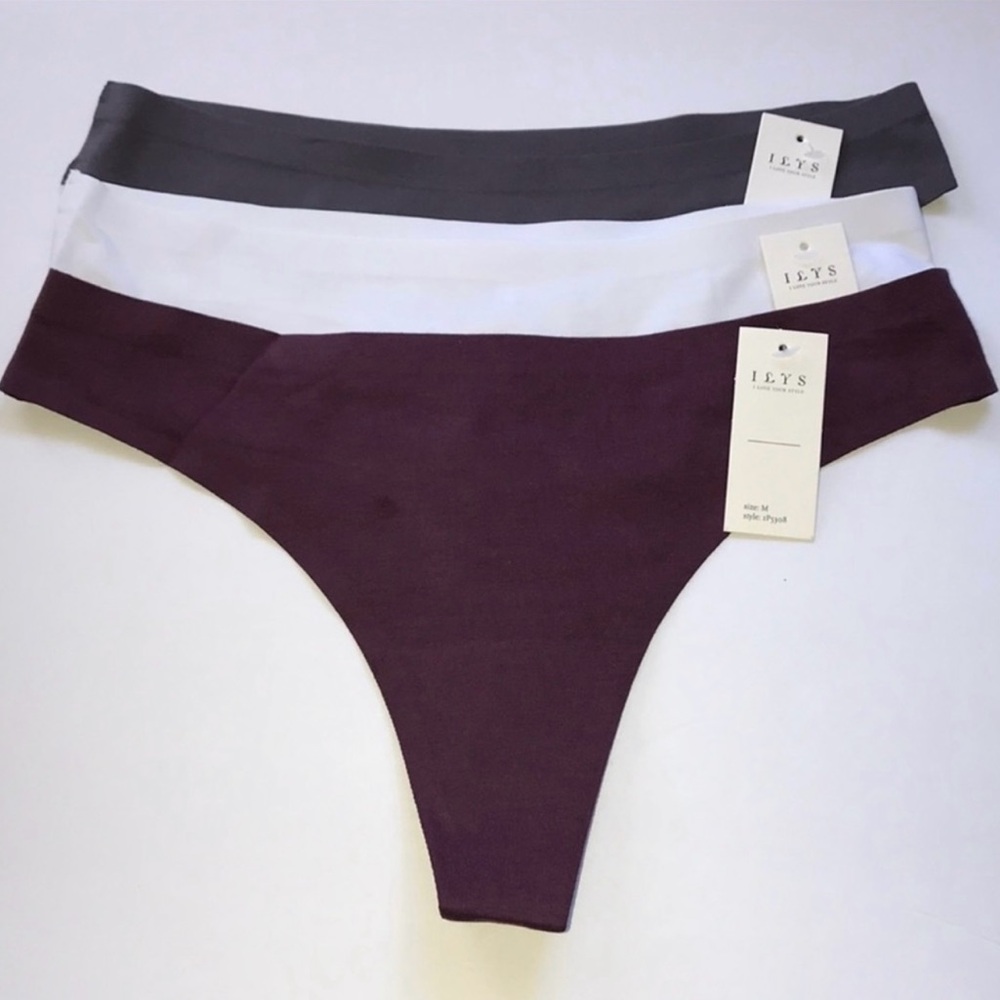 Bundle 3 pieces Cotton Seamless Thong Panty Underwear. Size XLarge. NWT